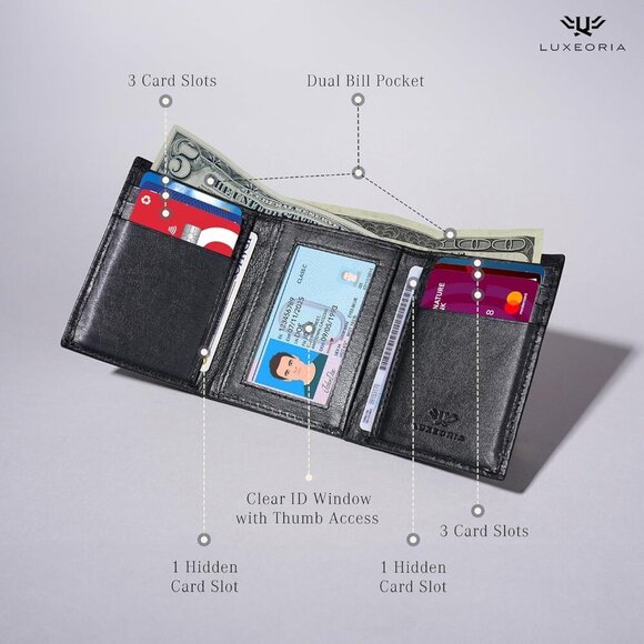 Leather Wallet for Men, Handcrafted Genuine Leather Travel Wallet, Minimalist Me - Picture 3 of 7